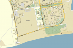 Карта расположения квартиры и расстояние до пляжа
